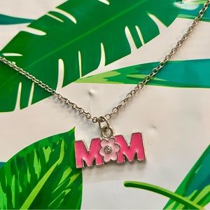 Mom Pink and Silver Necklace